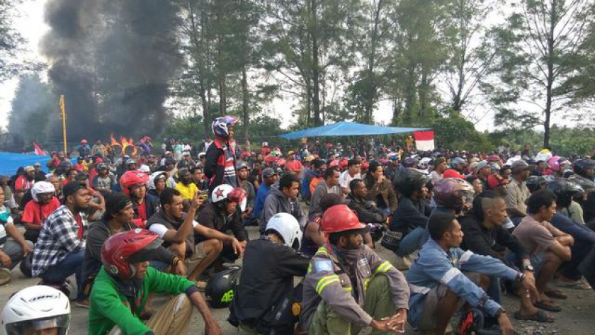 Aksi Protes pekerja Freeport. (foto-liputan6.com)