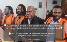 Terdakwa Erik Aliknoe, Pende Mirin dan Yunus Aliknoe, Kamis (20/2) 