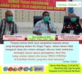 Bupati Biak Numfor didampingi juru bicara Covid-19 Biak Numfor dan kepala sekretariat (doc humas Pemda Biak Numfor)