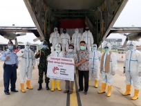 Pengiriman hibah alat-alat kesehatan untuk Indonesia menggunakan Pesawat Hercules TNI AU Rajawali 01 dari Bandara Internasional Phnom Penh (24/01/2020)