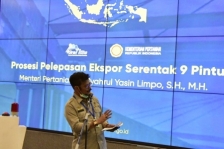 Menteri Pertanian, Syahrul Yasin Limpo dalam pelepasan Ekspor Komoditas Pertanian di sembilan pintu utama pengiriman, Kamis, 30 April 2020.