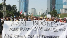 Aksi demo karyawan Freeport di Jakarta (Foto: ist)