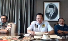 Ketua MPR RI saat memberikan keynote speak pada diskusi rasisme vs makar secara virtual Sabtu 13 Juni 2020.