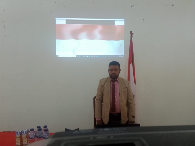 Filep Wamafma (Ketua Pansus Papua) saat menghadiri pembukaan sidang paripurna laporan akhir kinerja Pansus Papua DPD RI secara virtual pada Rabu, 22 Juli 2020.  (Foto/JP-Warpur)