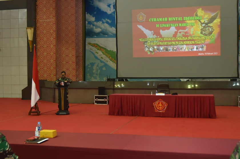 Ceramah Bimbingan Mental (Bintal) Ideologi di Lingkungan Mabes TNI. [Foto: Humas TNI]