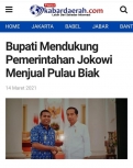 Berita yang ditayangkan oleh kabardaerah.com tentang penjualan Pulau Biak disinyalir Hoaks