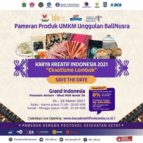 Pameran Produk UMKM Unggulan BaliNusra, 24-28 maret 2021. [Foto: Bank Indonesia]