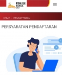Tampilan pendaftaran Jurnalis Peliput PON XX Papua 2021.