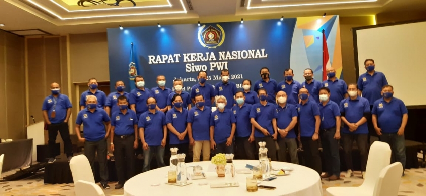 Rapat Kerja Nasional SIWO PWI Pusat di Jakarta pada 24-25 Maret 2021. [foto:  Siwo Pusat]