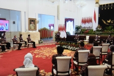 Presiden Jokowi membuka Munas V APKASI Tahun 2021, di Istana Negara, Jumat (26/03/2021) pagi. [Foto: Humas Setkab/Agung]