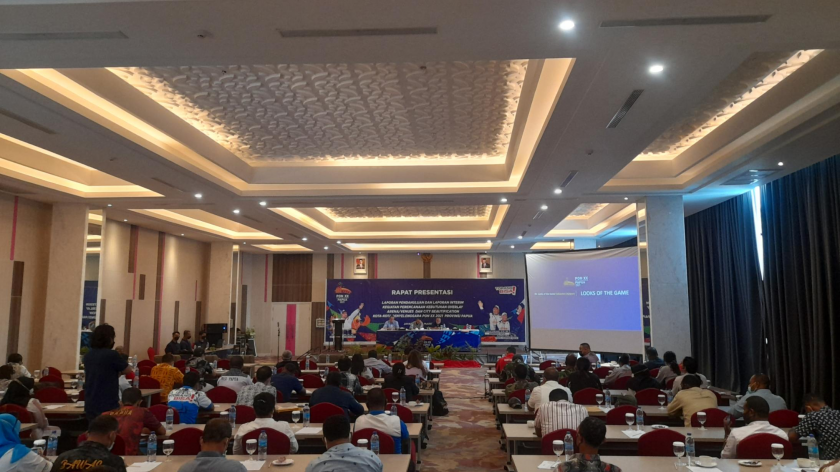 Rapat Presentasi PON Papua XX 2021 di Jayapura, Rabu, 24 Maret 2021. [Foto: Diskominfo Papua]