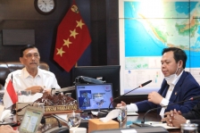 Wakil Ketua DPD RI Sultan B Najamudin bersama Anggota DPD RI saat menemui Menko Maritim di kantor Badan Pengkajian dan Penerapan Teknologi, Rabu (7/4/21). [Foto: DPD RI]