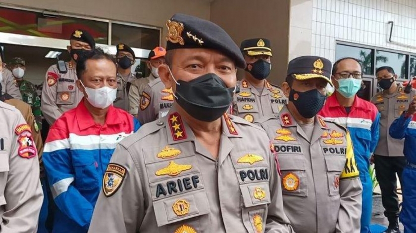 Kabaharkam Polri Komjen Arief Sulistyanto usai memimpin upacara pelepasan Satgas Bantuan Bencana Alam NTT pada Rabu (7/4/2021). [Foto: Humas Polri]