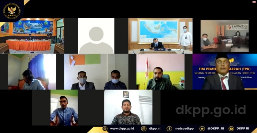 Sidang pemeriksaan virtual DKPP dugaan pelanggaran Kode Etik Penyelenggara Pemilu (KEPP) untuk Perkara Nomor 80-PKE-DKPP/II/2021, Selasa (6/4/2021) pukul 11.00 WIT. [Foto: Humas DKPP]