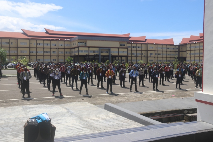 Peserta perekrutan Polisi di wilayah Polda Papua Barat. [foto: ist]