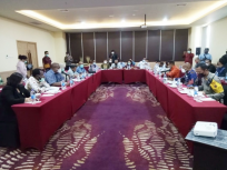 Rapat kerja Panitia Khusus (Pansus) PON XX DPR Papua dan PPN XVI Tahun 2021 di Hotel Horison Ultima Jayapura, Rabu, 28 April 2021. [Foto: Diskominfo Papua]
