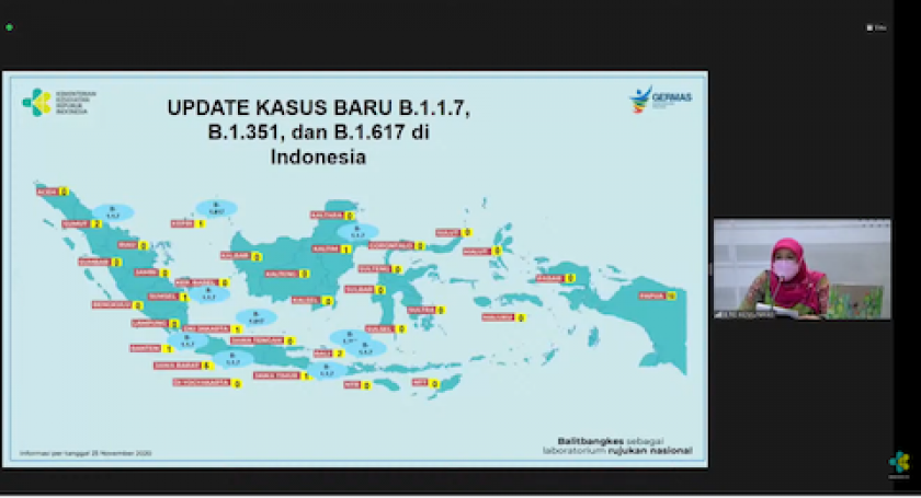 Virus Corona Varian Baru B.117, B.1351, B.1617 Sudah Ada di Indonesia. [Foto: Kemenkes RI]