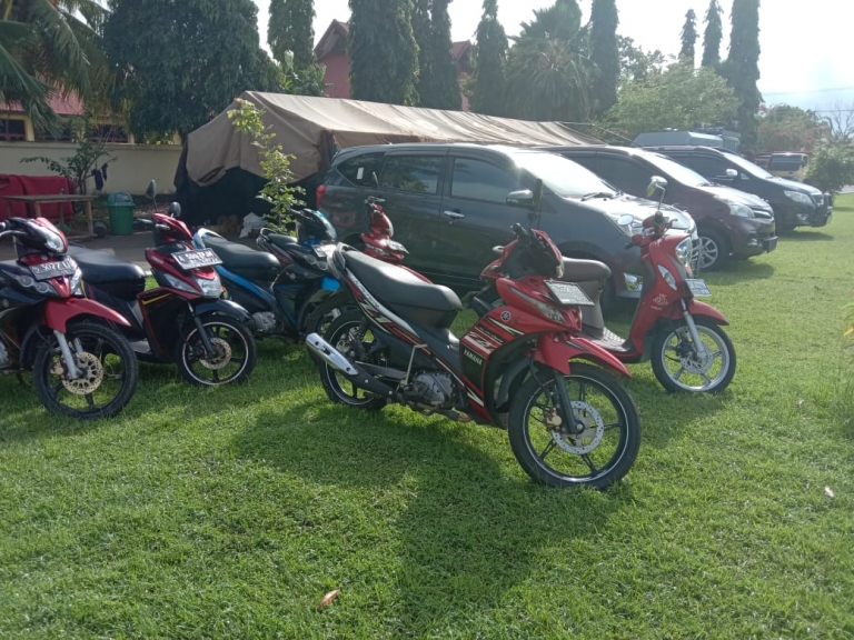 Polres Merauke amankan 9 Kendaraan R2 dan 3 Kendaraan R4. [Foto: Dok Polres Merauke]