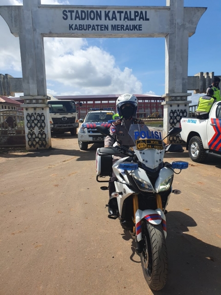 Kasat lantas Pimpin pelatihan pengawalan VVIP, Antisipasi PON XX 2021 di Merauke. [Foto: Humas Polri]