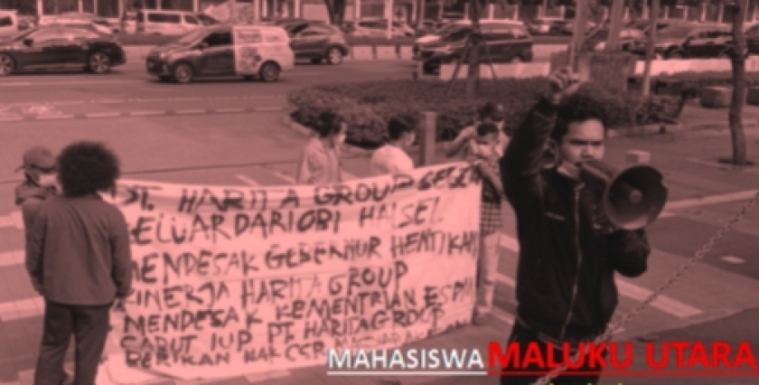 MMUBK Malut Gelar Aksi Tuntut Pemprov Cabut IUP PT. Harita Group. [Foto: Ist]