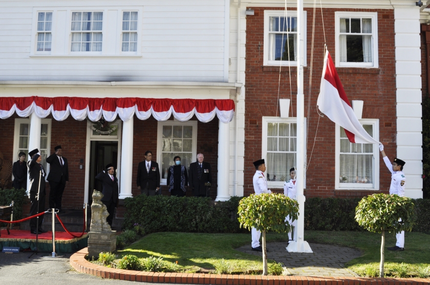 Kedutaan Besar Republik Indonesia (KBRI) di Wellington pada hari Senin tanggal 17 Agustus 2020. [Foto: Kemlu RI]