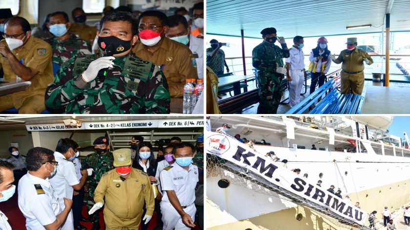 Danlantamal XIV dan Walikota Sorong Tinjau Isolasi Terapung KM Sirimau. [Foto: tni.mil.id]