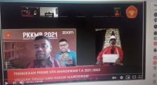 Filep Wamafma Buka PKKMB STIH Manokwari Secara Virtual. [Foto: WRP/Humas STIH]