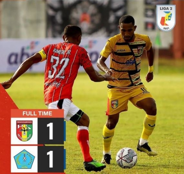 Bermain 10 Orang, PSBS Biak Tahan Imbang Mitra Kukar. [Foto: ist]