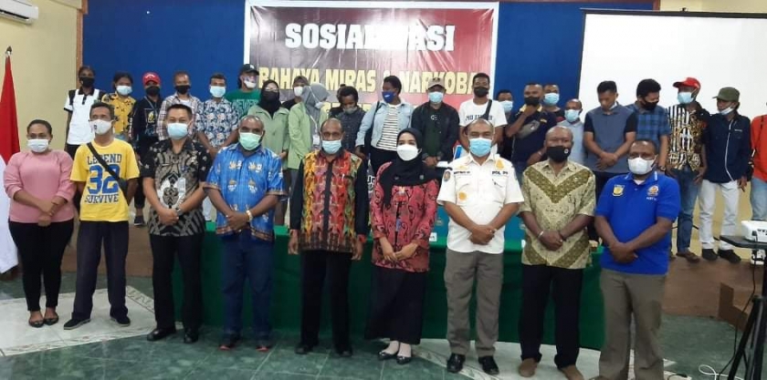 Edukasi Bahaya Narkotika, BNNP Papua Gencarkan Sosialiasi P4GN. [Foto: JP/Christian]