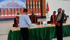 Sidang adat yang diadakan LMA Malamoi pada Kamis (14/10/2021) di Keik Malamoi, Kota Sorong, Papua Barat.