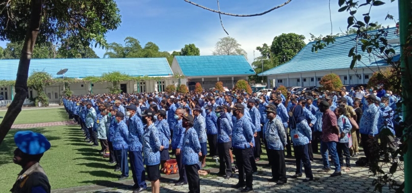 Peringatan HUT KORPRI ke-50 di Kabupaten Nabire Papua. [Foto: Christian]