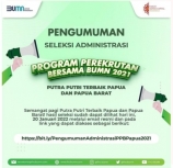 Pengumuman Seleksi Administrasi Rekrutmen BUMN Papua-Pabar.