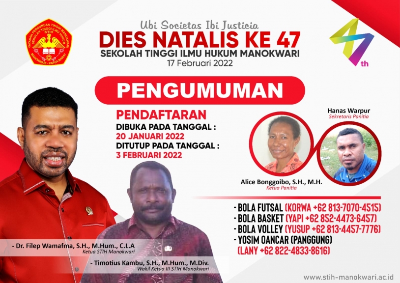 Dies Natalis STIH Manokwari ke-47.