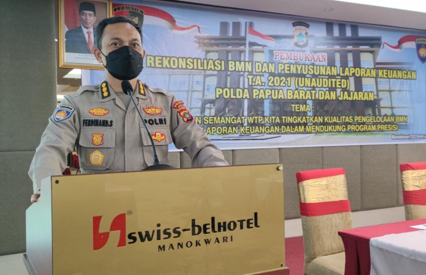 Polda Papua Barat Gelar Rekonsiliasi BMN dan Penyusunan Laporan Keuangan 2022.