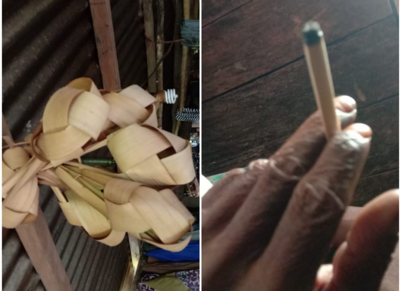 Mengenal Pandoki, Daun Nipah Jadi Pengganti Kertas Rokok Tingwe. [Foto: MW]