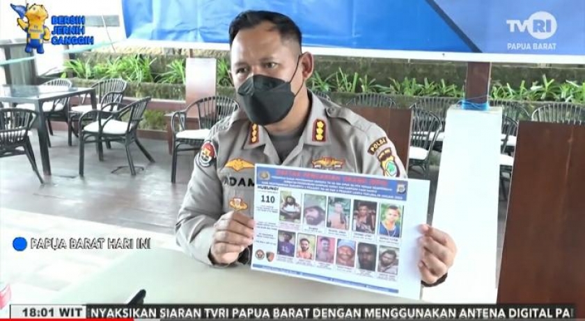 Polda Papua Barat dan Jajaran Sebar 11 DPO Kasus Penembakan Anggota TNI AD Yon Zipur 20/PPA. [Foto: ist]