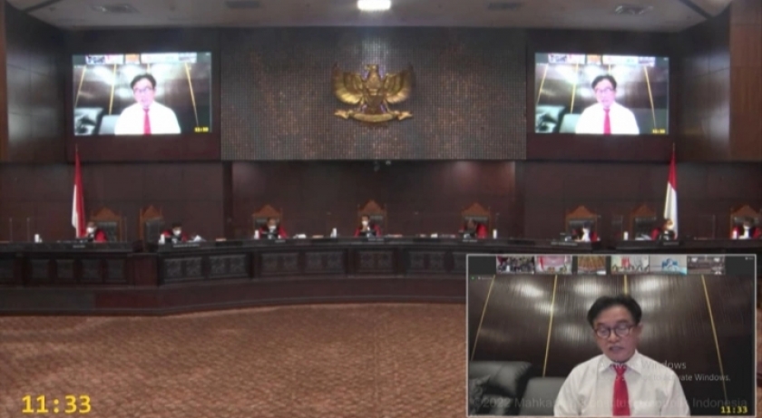 Agenda mendengarkan keterangan ahli presiden dalam sidang pengujian UU Otsus Papua. [Foto: tangkapan layar Youtube MK]
