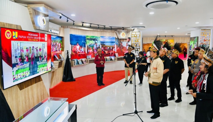 Presiden Jokowi meresmikan PYCH, Kota Jayapura, Provinsi Papua, Selasa (21/03/2023). (Foto: BPMI Setpres]