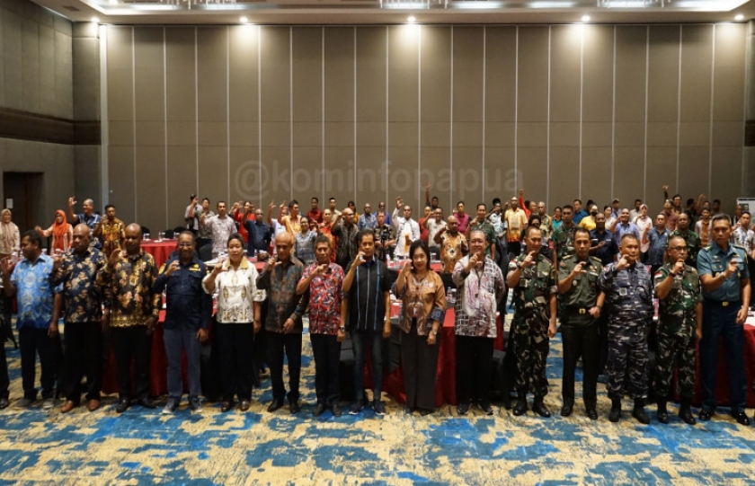 Rapat Koordinasi Persiapan Pelaksanaan Sail Teluk Cenderawasih bertempat di salah satu hotel di Kabupaten Biak, (9/6/2023). [Foto: Diskominfo Papua]