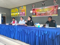 Kegiatan sosialisasi pemilu KKN STIH Manokwari yang bertema ‘Pemilu Berkualitas Masyarakat Sejahtera’ bertempat di Balai Sidey Baru, Selasa (13/9/2023).