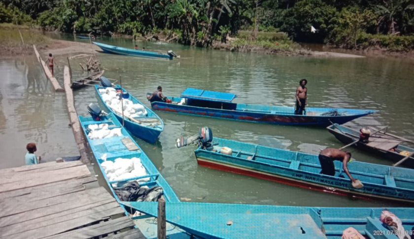 Jeti apung swadaya masyarakat yang berada di Kampung Wagen. [Foto: MW]