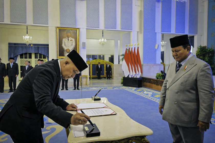 Presiden Prabowo Subianto melantik Ketua dan Anggota Komite Eksekutif Percepatan Pembangunan Otonomi Khusus Papua di Istana Negara, Jakarta, pada Rabu, 8 Oktober 2025. (Foto: BPMI Setpres)