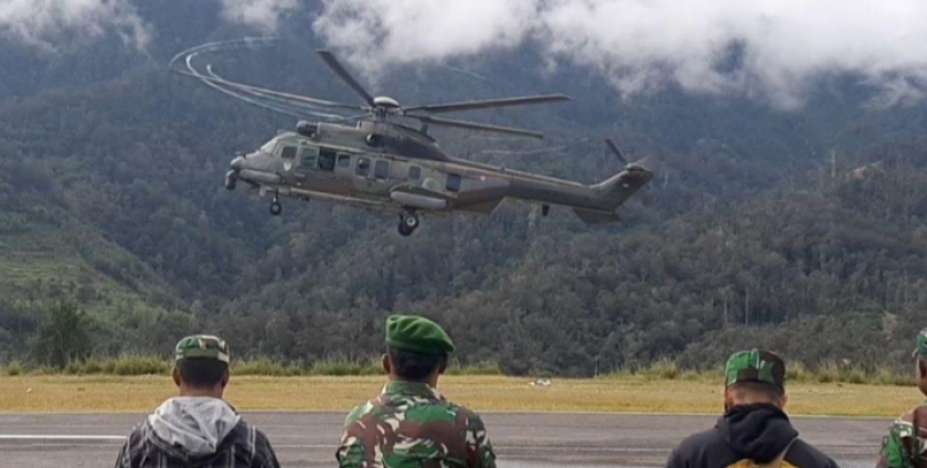 Pengedropan aparat keamanan di Bilogai.